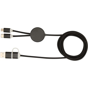 PF™ Alasia 5-in-1 recycled aluminium and plastic 150 cm data sync and 27W fast charge cable