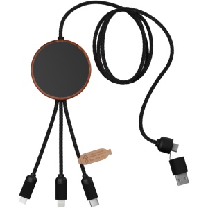 PF™ SCX.design C40 5-in-1 rPET light-up logo charging cable and 10W charging pad