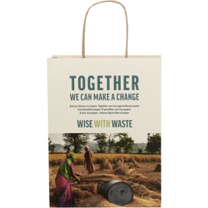 PF Agricultural waste 150 g/m2 paper bag with twisted handles - 24 x 9 x 32 cm