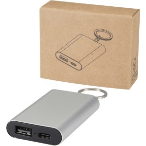 PF Baterie externă Arcturus 2000 mAh din aluminiu reciclat cu breloc