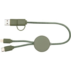 PF Cablu Citala 5-în-1 din plastic reciclat, 30 cm, cu sincronizare de date și încărcare rapidă de 27W