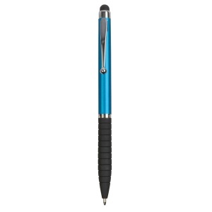 Plastic twist pen with rubberised grip and touchscreen rubber tip - Img 3