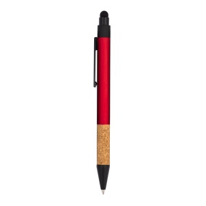 Recycled aluminium snap pen with cork grip and touchscreen - Img 4