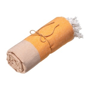 Recycled cotton beach towel 180 g/m2. Melange effect and fringes - Img 7
