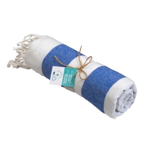 Recycled cotton fringed beach towel, size 90x170 cm - Img 16