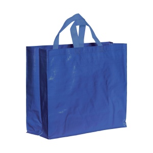 Recycled laminated 120 g/m2 PP shopping bag with gusset and short  handles