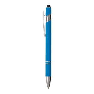 Rubberized aluminium snap pen with touch screen eraser and metal clip - Img 5