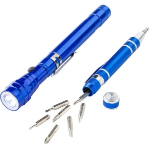 AX Set de scule, șurubelniță, 8 biți, lanternă telescopică cu 3 LED-uri