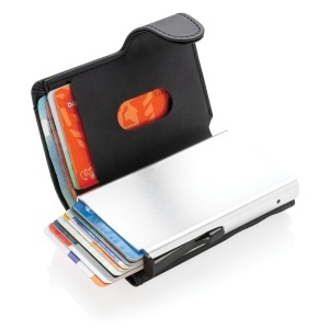 Suport de card standard RFID din aluminiu cu portofel din PU - Img 3