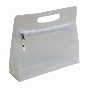 Transparent PVC cosmetic bag with zip and handle - Img 7