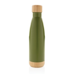 Vacuum stainless steel bottle with bamboo lid and bottom - Img 9