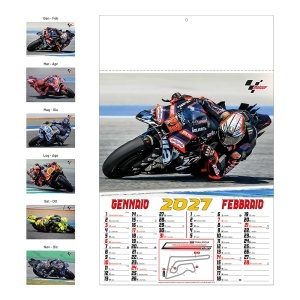 Wall calendar 2027, monthly layout, 6 illustrated sheets in 130 g/m2 coated paper