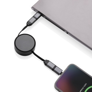 XD™ Cablu retractabil 6 în 1 Terra aluminiu reciclat 45W - Img 5