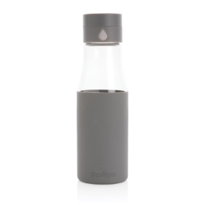 XD™ Ukiyo glass hydration tracking bottle with sleeve