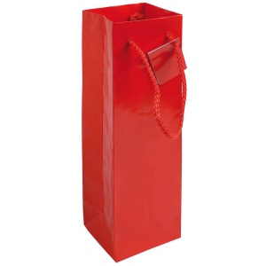157 g/m2 laminated paper bottle shopping bag with gusset and bottom reinforcement, string - Img 9