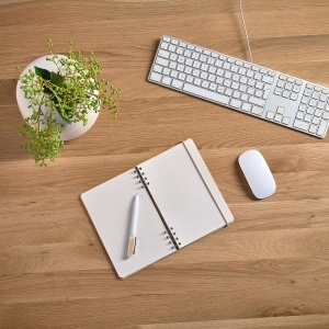 AO Dante A5 Notebook Bamboo cover. 70gsm Recycled 196 pages
