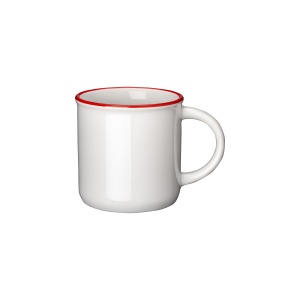 Cană ceramică vintage de 240 ml cu strat de sublimare și margine colorată - Img 4