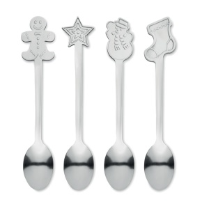 CHIP SET - Set de 4 linguri de ceai de Crăciu - Img 3