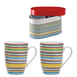 Gathered™ Set de 2 cani din portelan cu design multicolor