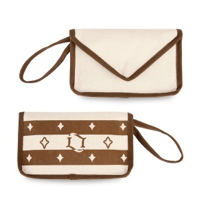 GC Laville paris bumbac/poliester geanta linearity pouch. maro cacao