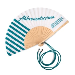 GC Wooden fan zoppini italy’s summer mood abbronzatissima green. with box