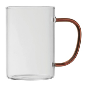 MC Pahar din sticlă cu mâner colorat, 250 ml