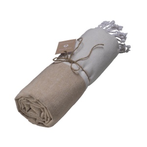 GRS-certified 180 g/m2 recycled cotton beach towel/Fouta - Img 4