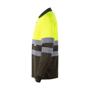 hi!™ VL VULCAN Tricou polo bicolor cu ochi de pasăre (160g/m²) cu mâneci lungi, din poliester (100%)