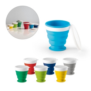 HI ASTRADA. Silicone and PP folding travel cup 250 mL