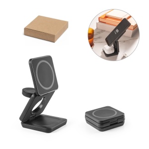 HI BROGLIE. Super fast 15W 4-in-1 magnetic wireless charger in recycled ABS (100% rABS)