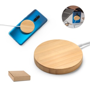 HI DAIMLER. 15W superfast wireless magnetic charger in bamboo