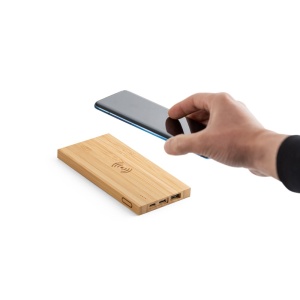 HI FITCH. Power bank 5.000 mAh with 5W wireless charger in bamboo - Img 3