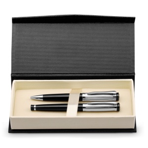 HI ORLANDO. Metal Rollerball and ballpoint pen set with clip - Img 1