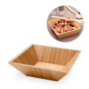 HI PEPPER. Square bamboo salad bowl