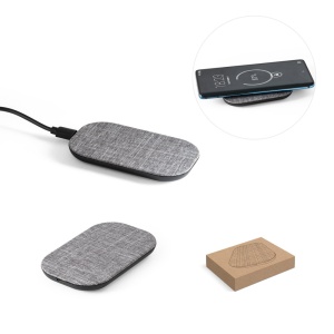 HI RENEWAL CHARGER. Fast 15W wireless charger in recycled PET (100% rPET)