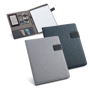 HI RIORDAN. A4 folder in imitation linen and PU with lined pages