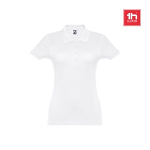 HI THC EVE WH. Short-sleeved fitted polo for women in 100% cotton