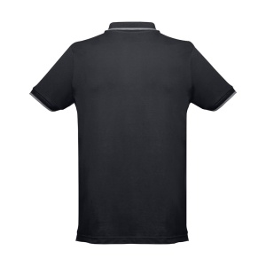 HI THC ROME. Men's Polo Shirt with contrast colour trim and buttons - Img 8