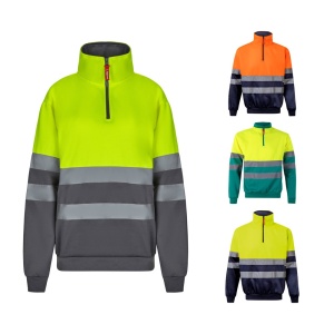 HI VL THOR LARGE. Two-tone sweatshirt (300g/m²) in polyester fleece (100%)