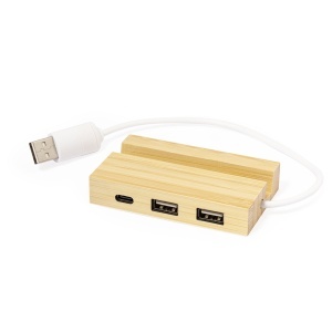 MAK Cirzo - USB Hub Bamboo 1 Hub Type C. 2 Hubs USB 2.0