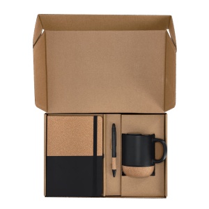 MAK Forar - Set Mug Ceramic/ Cork, 330 ml. Notepad PU/ Cork, Hard Cover, 80 Sheets. Pen Aluminium/ Cork - Img 2