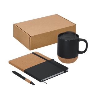 MAK Forar - Set Mug Ceramic/ Cork, 330 ml. Notepad PU/ Cork, Hard Cover, 80 Sheets. Pen Aluminium/ Cork - Img 4