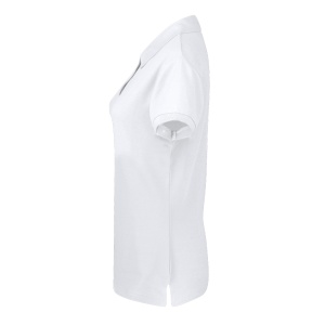 MAK Koupan - Women White Polo Shirt 100% Ring Spun Cotton, Piqué 220 g/ m2
