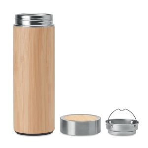 MO BATUMI Double wall bamboo flask 400ml - Img 3