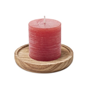 MO PENTAS Candle on round wooden base - Img 1