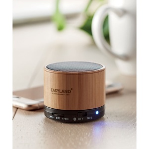 MO ROUND BAMBOO - Boxă rotundă wireless bambus