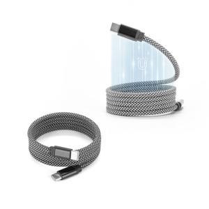 NADELLA. USB-C to USB-C cable with a braided polyester cord (60 W) and a magnetic system for easy winding - Img 2