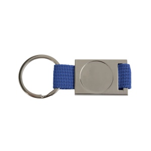 ON™ Aluminium and nylon key chain. Centre to be customised with resin logo