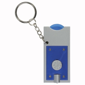 ON™ Plastic key ring with shopping trolley token and light