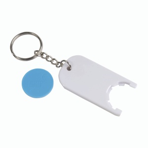 ON™ Plastic key ring with shopping trolley token